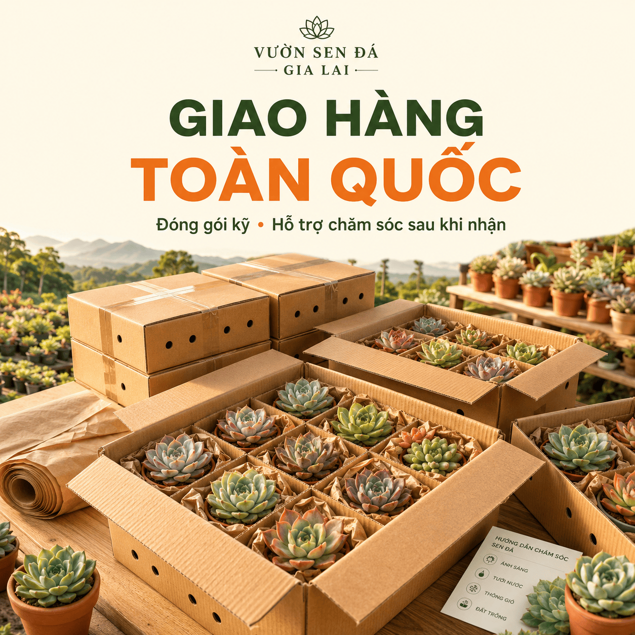 Giao hàng toàn quốc – Đóng gói kỹ, hỗ trợ chăm sóc sau khi nhận