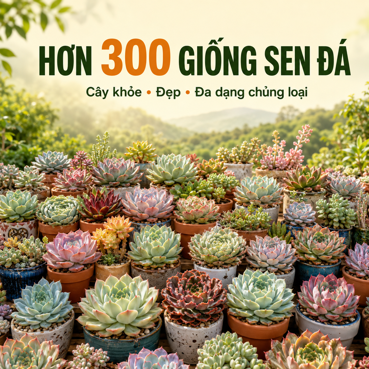 Hơn 300 giống sen đá khỏe đẹp, đa dạng chủng loại tại Vườn Sen Đá Gia Lai