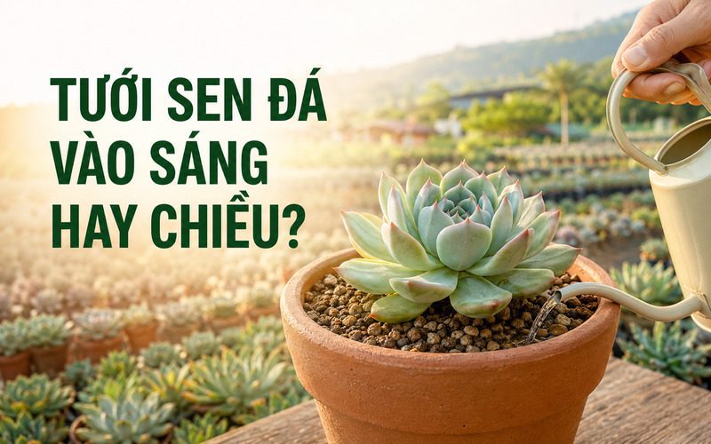 Tưới sen đá vào sáng hay chiều