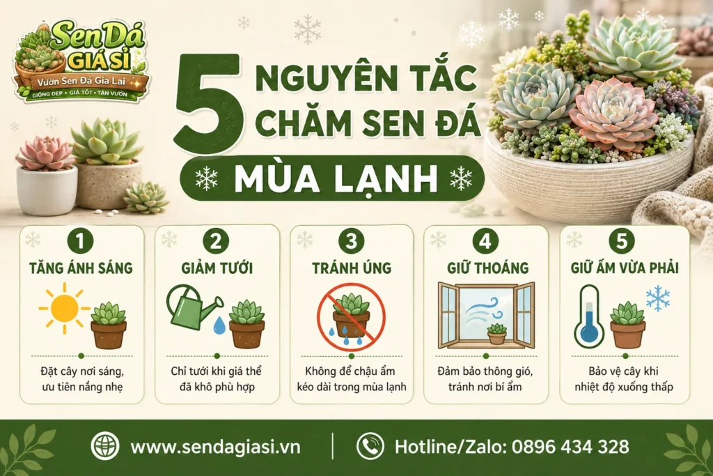 Cách Chăm Sen Đá Mùa Lạnh