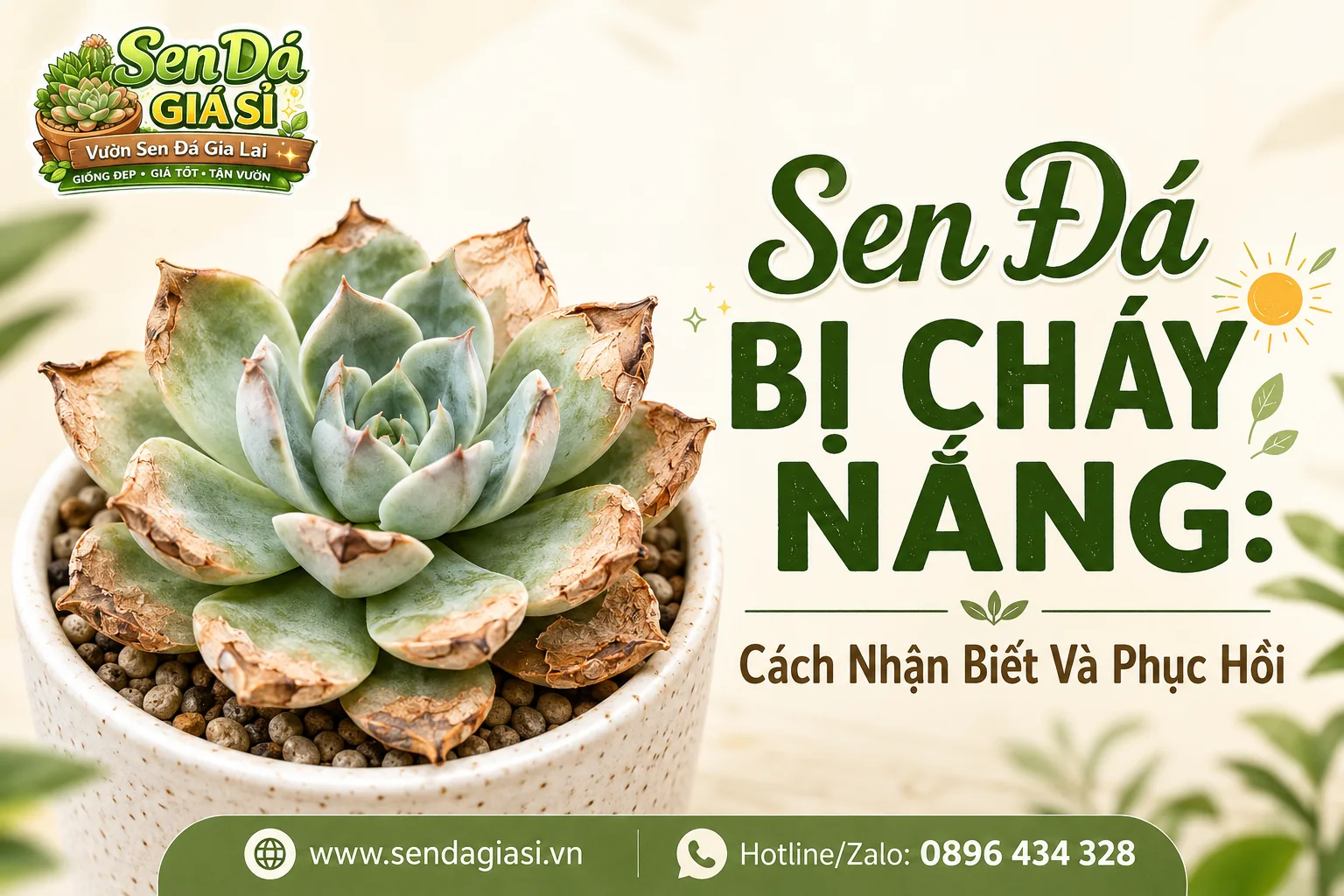 Ảnh đại diện sen đá bị cháy nắng cách nhận biết và phục hồi