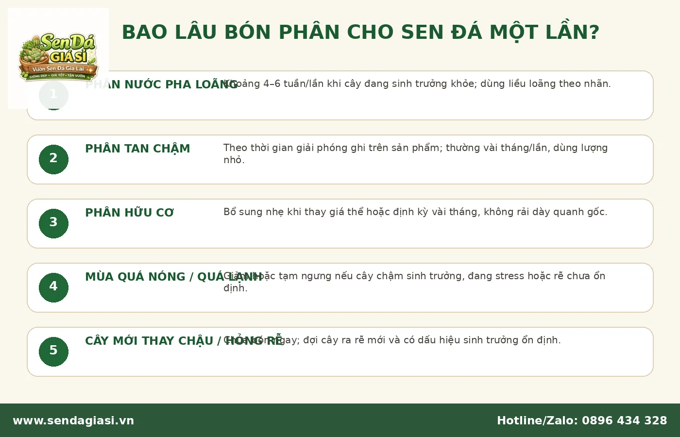 Bao lâu bón phân cho sen đá một lần theo từng loại phân và tình trạng cây