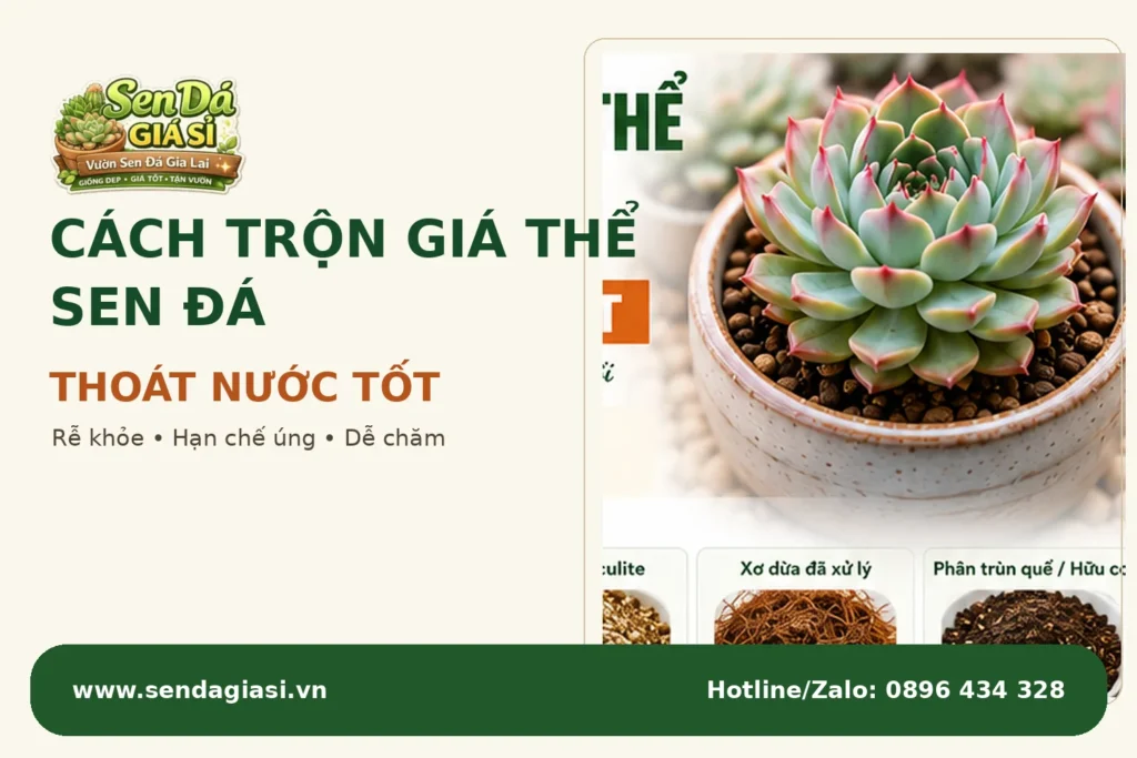 Cách Trộn Giá Thể Sen Đá Thoát Nước Tốt