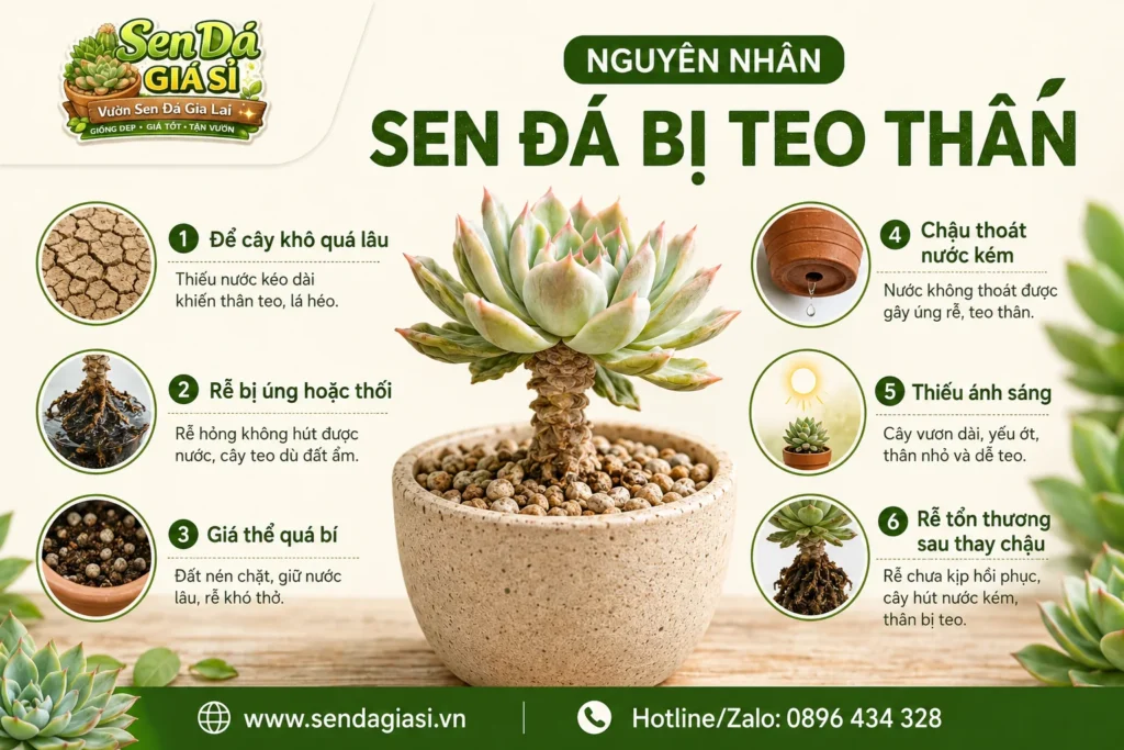 Sen Đá Bị Teo Thân Là Thiếu Nước Hay Hỏng Rễ?