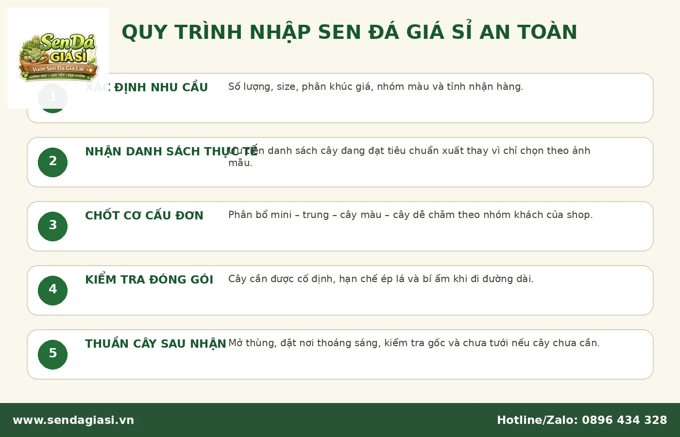 Quy trình nhập sen đá giá sỉ và vận chuyển an toàn