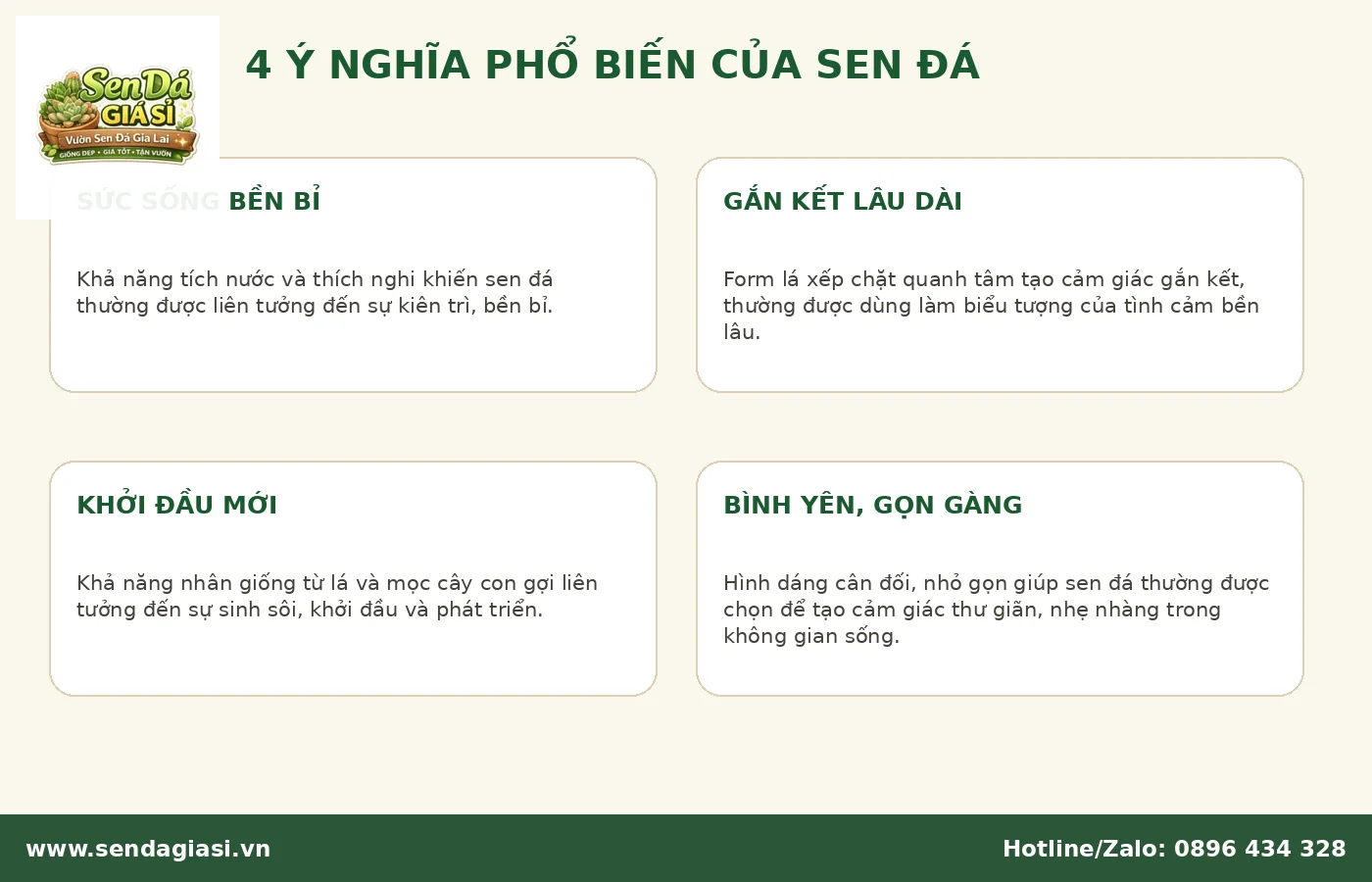 Ý nghĩa phổ biến của sen đá về sức sống gắn kết và khởi đầu mới