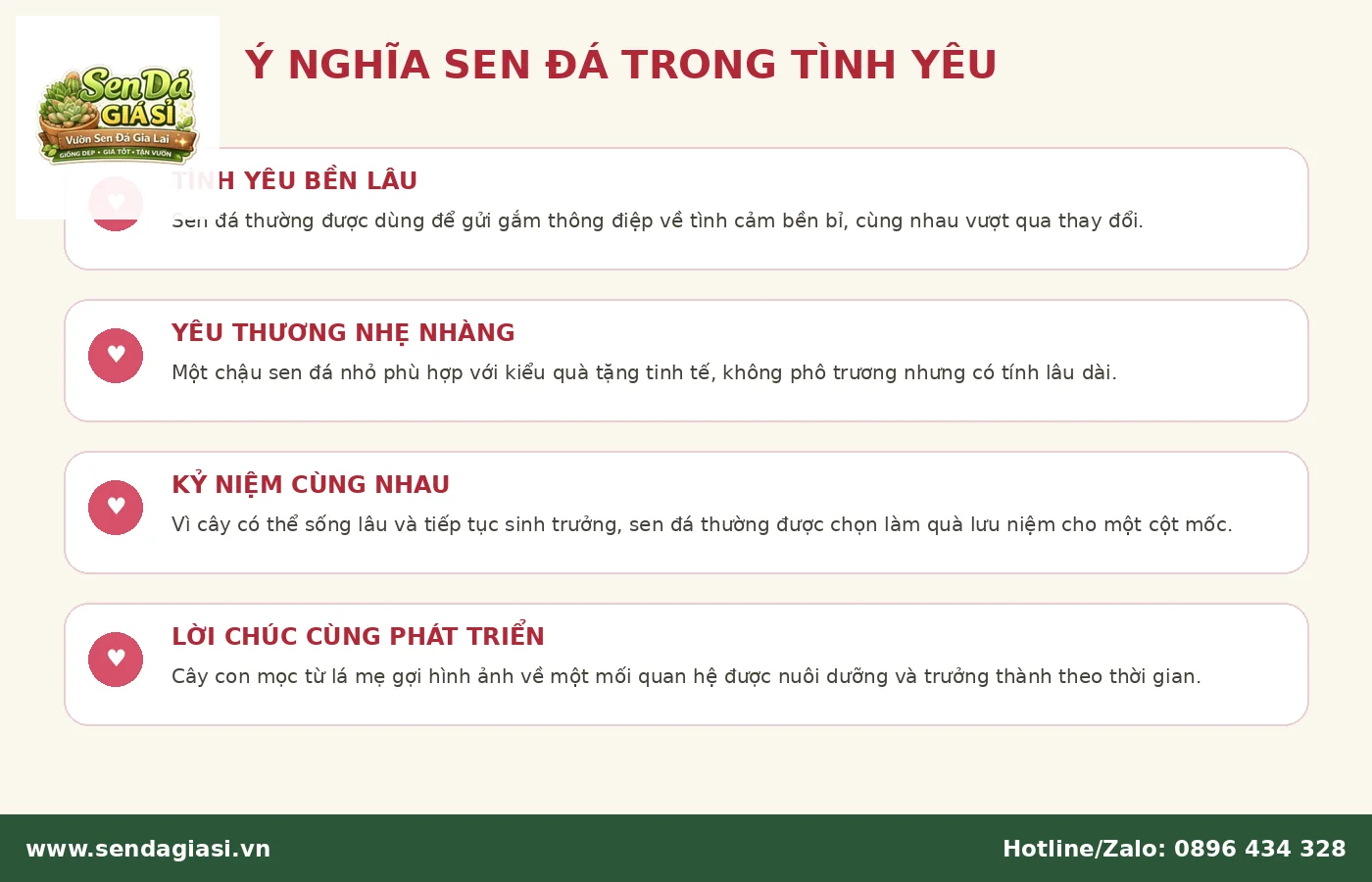 Ý nghĩa sen đá trong tình yêu bền lâu và gắn kết